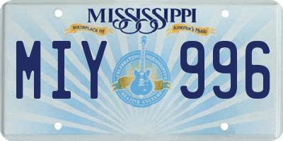 MS license plate MIY996