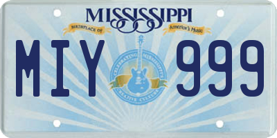 MS license plate MIY999