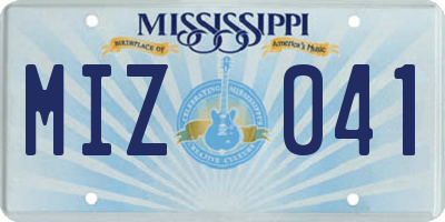MS license plate MIZ041