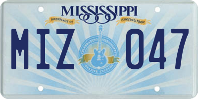 MS license plate MIZ047