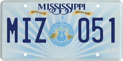 MS license plate MIZ051