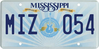MS license plate MIZ054