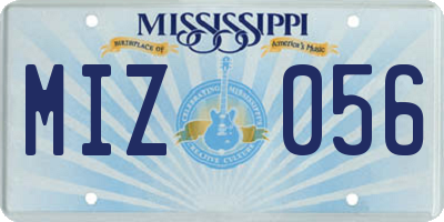 MS license plate MIZ056