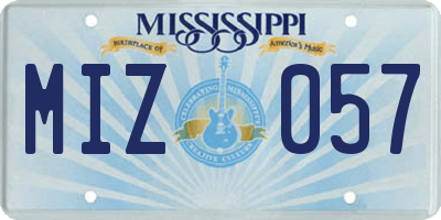 MS license plate MIZ057
