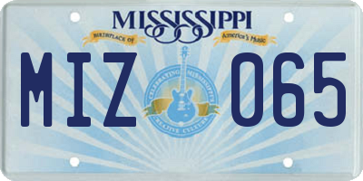 MS license plate MIZ065