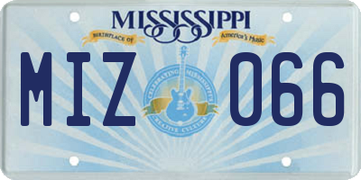 MS license plate MIZ066