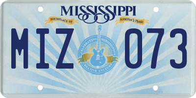 MS license plate MIZ073