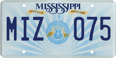 MS license plate MIZ075
