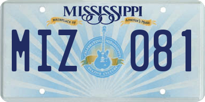 MS license plate MIZ081