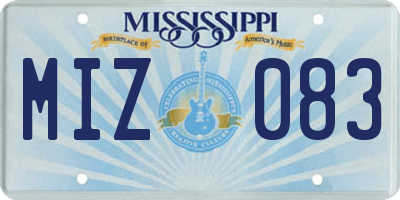 MS license plate MIZ083