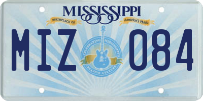 MS license plate MIZ084