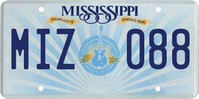 MS license plate MIZ088