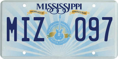 MS license plate MIZ097