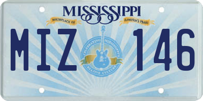 MS license plate MIZ146