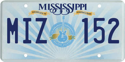 MS license plate MIZ152