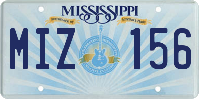 MS license plate MIZ156