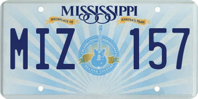 MS license plate MIZ157