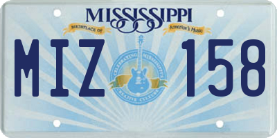 MS license plate MIZ158