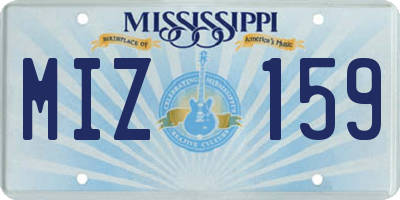 MS license plate MIZ159
