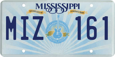 MS license plate MIZ161