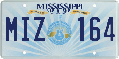 MS license plate MIZ164