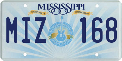 MS license plate MIZ168