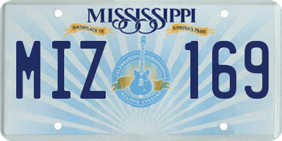 MS license plate MIZ169