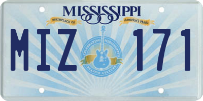 MS license plate MIZ171