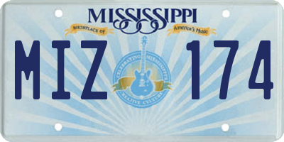 MS license plate MIZ174