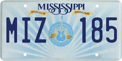 MS license plate MIZ185