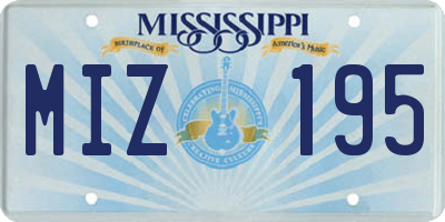 MS license plate MIZ195