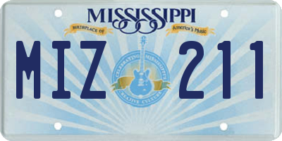 MS license plate MIZ211