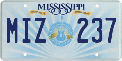 MS license plate MIZ237