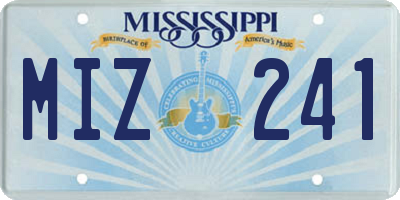 MS license plate MIZ241