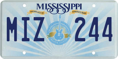 MS license plate MIZ244