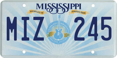 MS license plate MIZ245