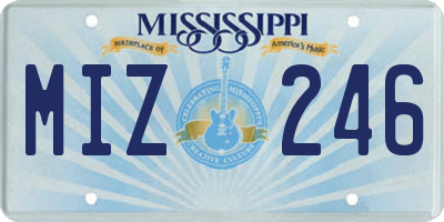 MS license plate MIZ246