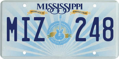 MS license plate MIZ248