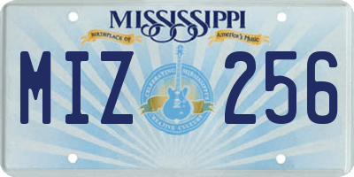 MS license plate MIZ256