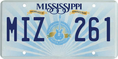 MS license plate MIZ261
