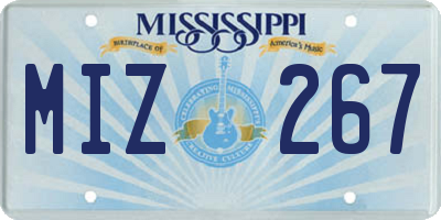 MS license plate MIZ267