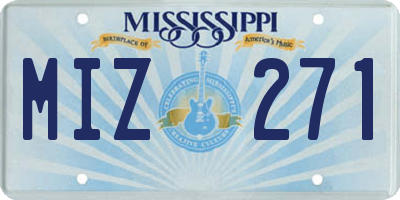 MS license plate MIZ271