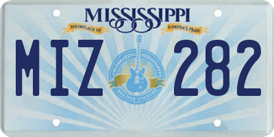 MS license plate MIZ282