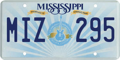 MS license plate MIZ295