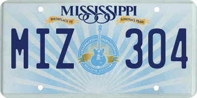 MS license plate MIZ304