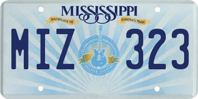 MS license plate MIZ323