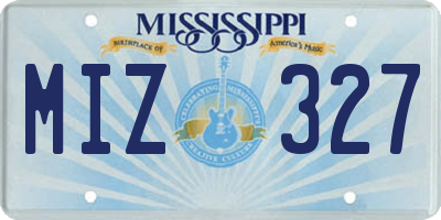 MS license plate MIZ327