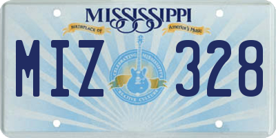 MS license plate MIZ328