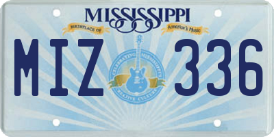 MS license plate MIZ336