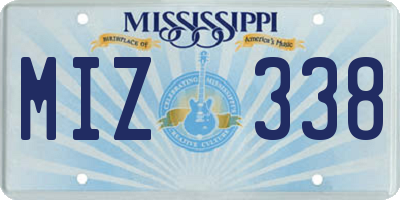 MS license plate MIZ338